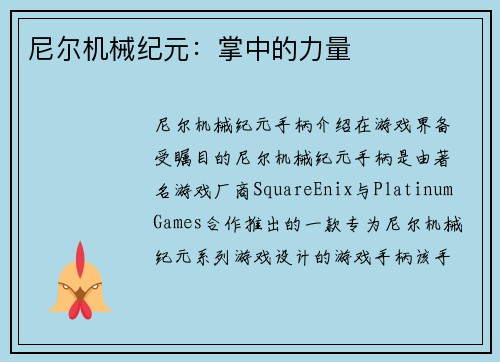 尼尔机械纪元：掌中的力量